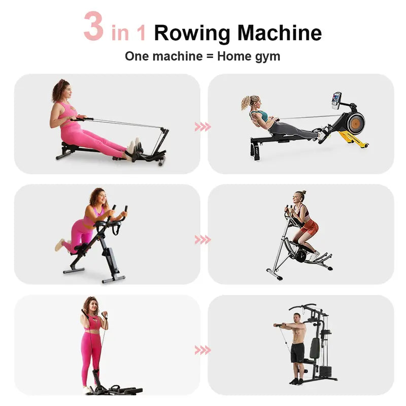 Last Day Special Sale $39.99-3 in 1 Combine Rowing Machine
