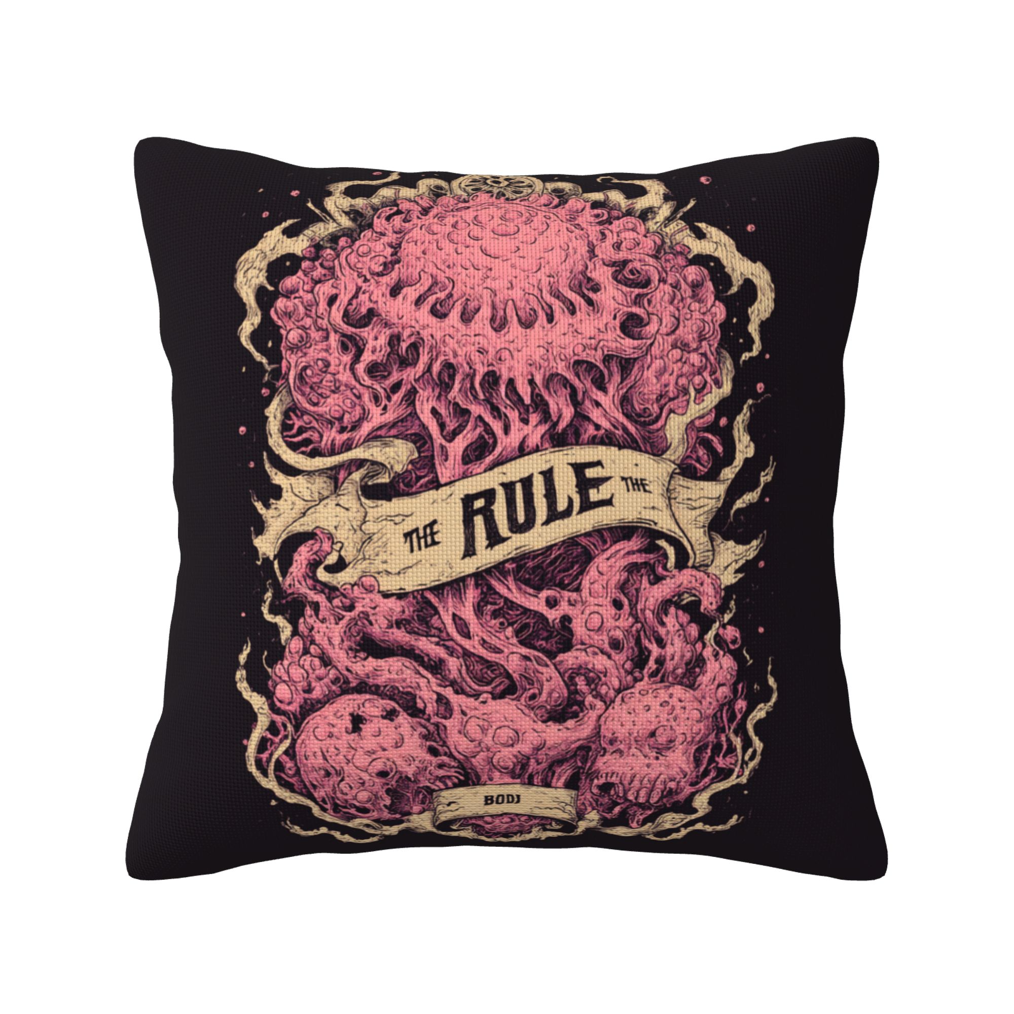 "Tentacle Throne" Creative Throw Pillow | Vintage Style Tentacle Illustration, Oversized