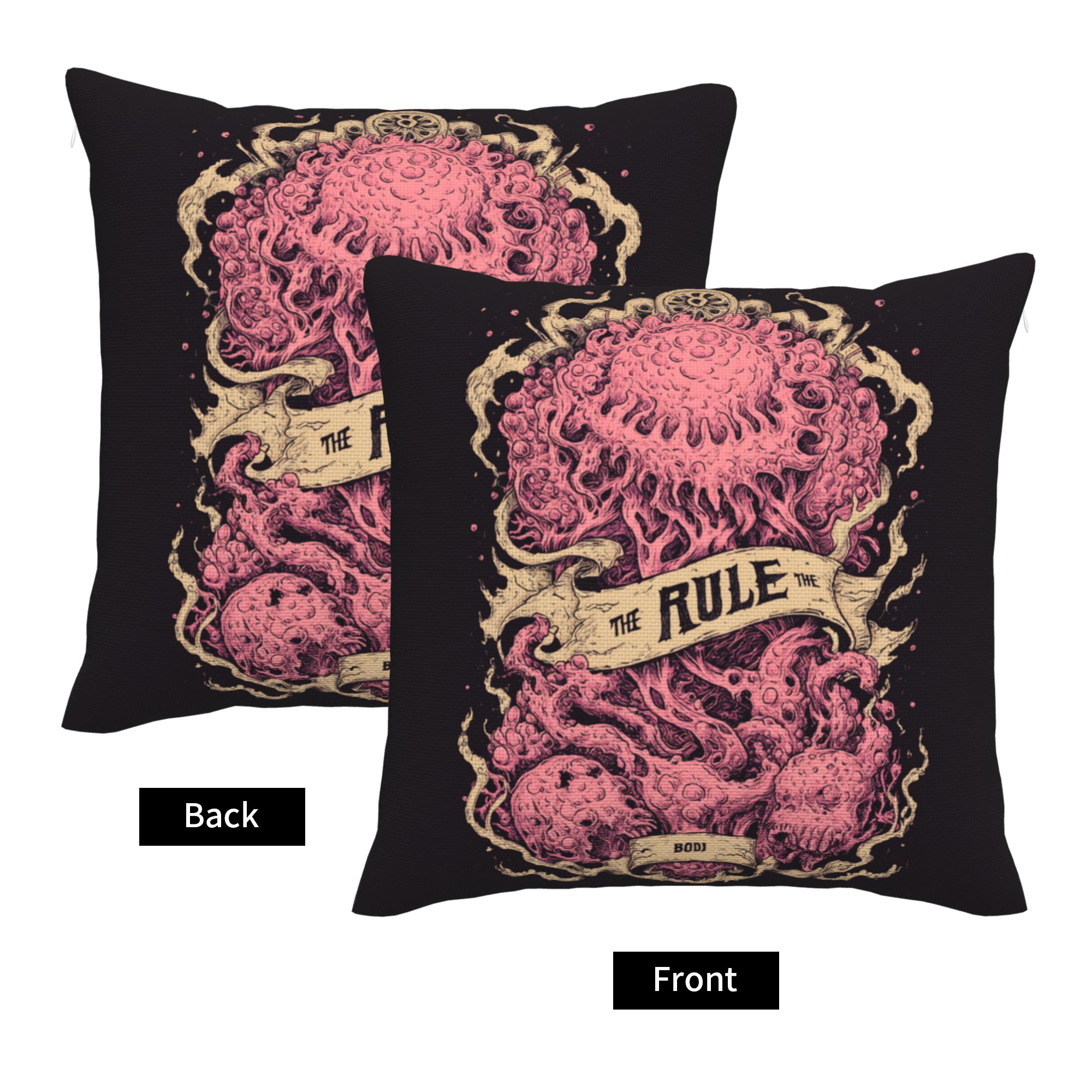 "Tentacle Throne" Creative Throw Pillow | Vintage Style Tentacle Illustration, Oversized