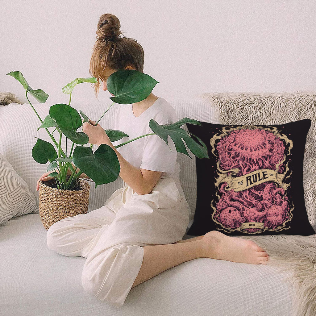 "Tentacle Throne" Creative Throw Pillow | Vintage Style Tentacle Illustration, Oversized