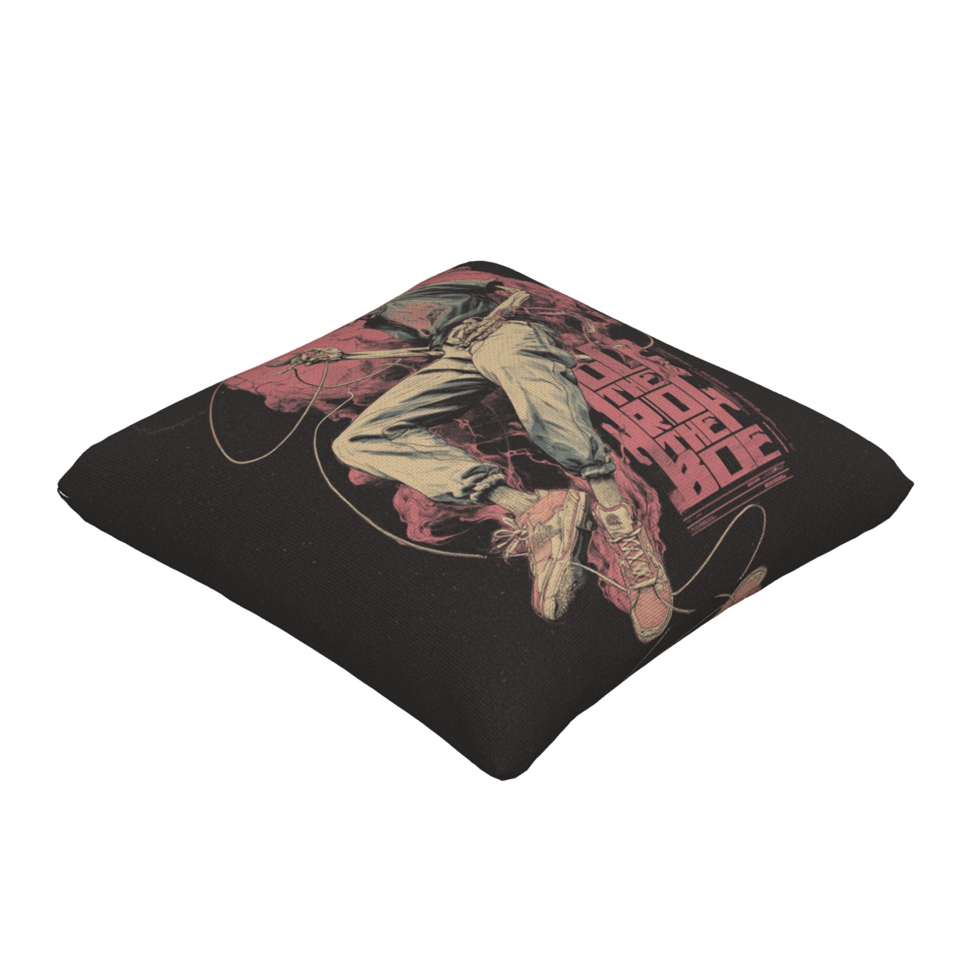 "Rock Skull" Creative Throw Pillow | Street Style Rock Skeleton Illustration, Oversized