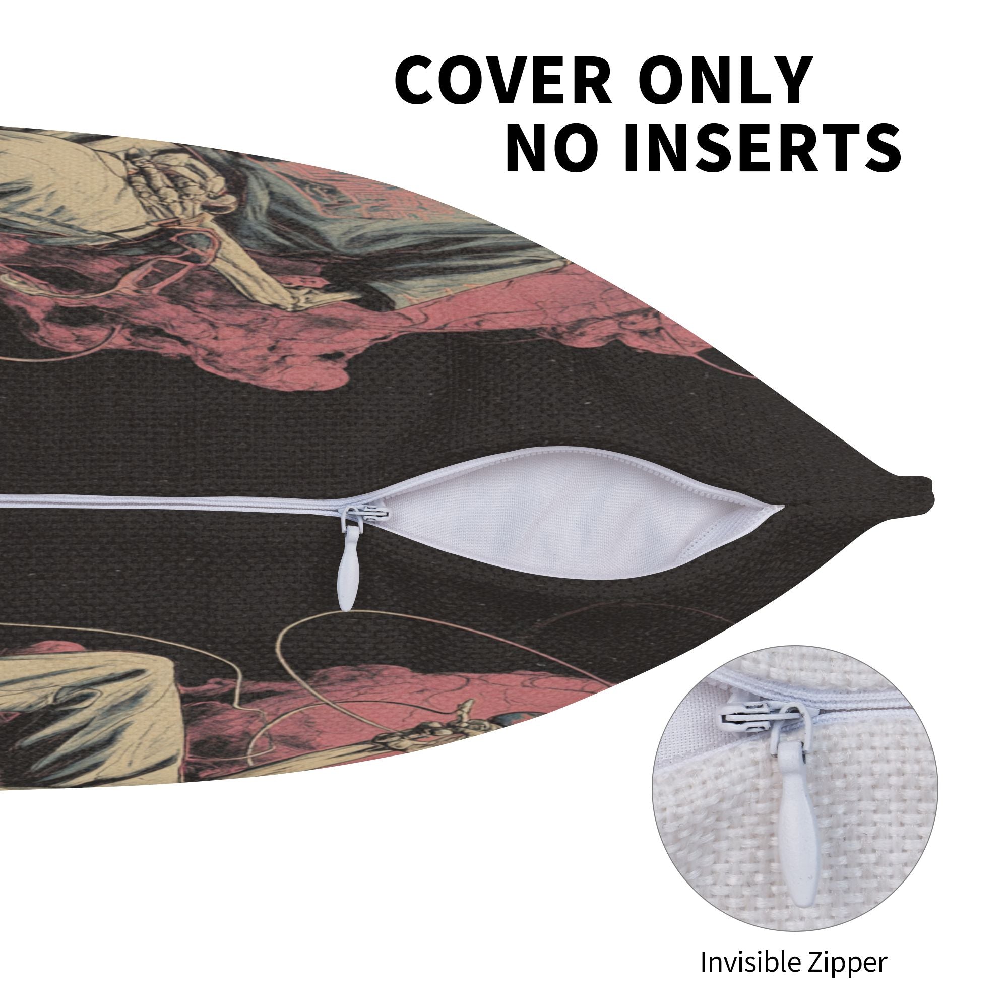 "Rock Skull" Creative Throw Pillow | Street Style Rock Skeleton Illustration, Oversized
