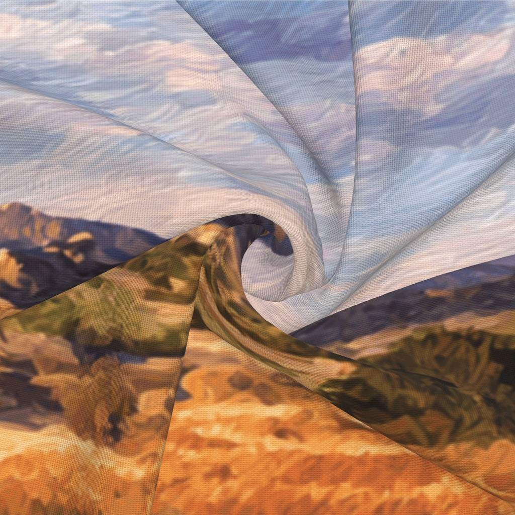"Desert Journey" Creative Throw Pillow | Natural Desert Landscape Illustration, Oversized