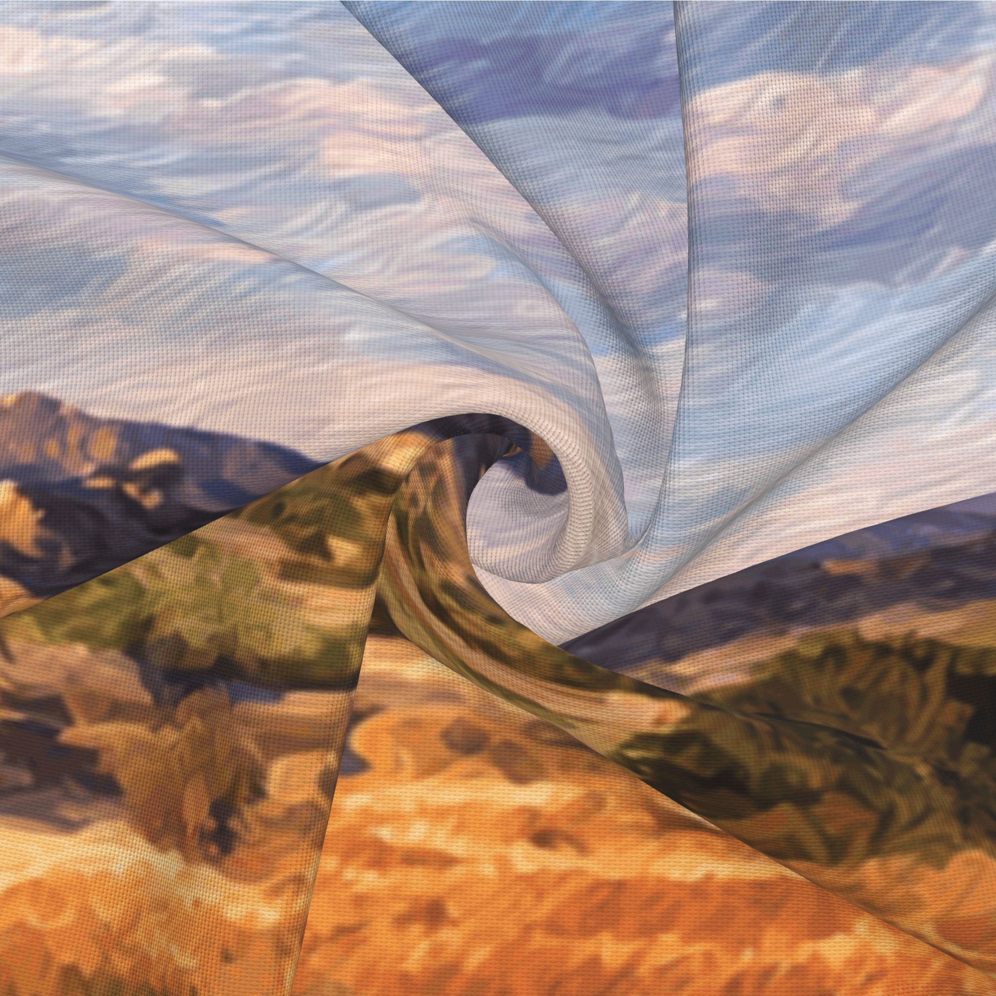 "Desert Journey" Creative Throw Pillow | Natural Desert Landscape Illustration, Oversized