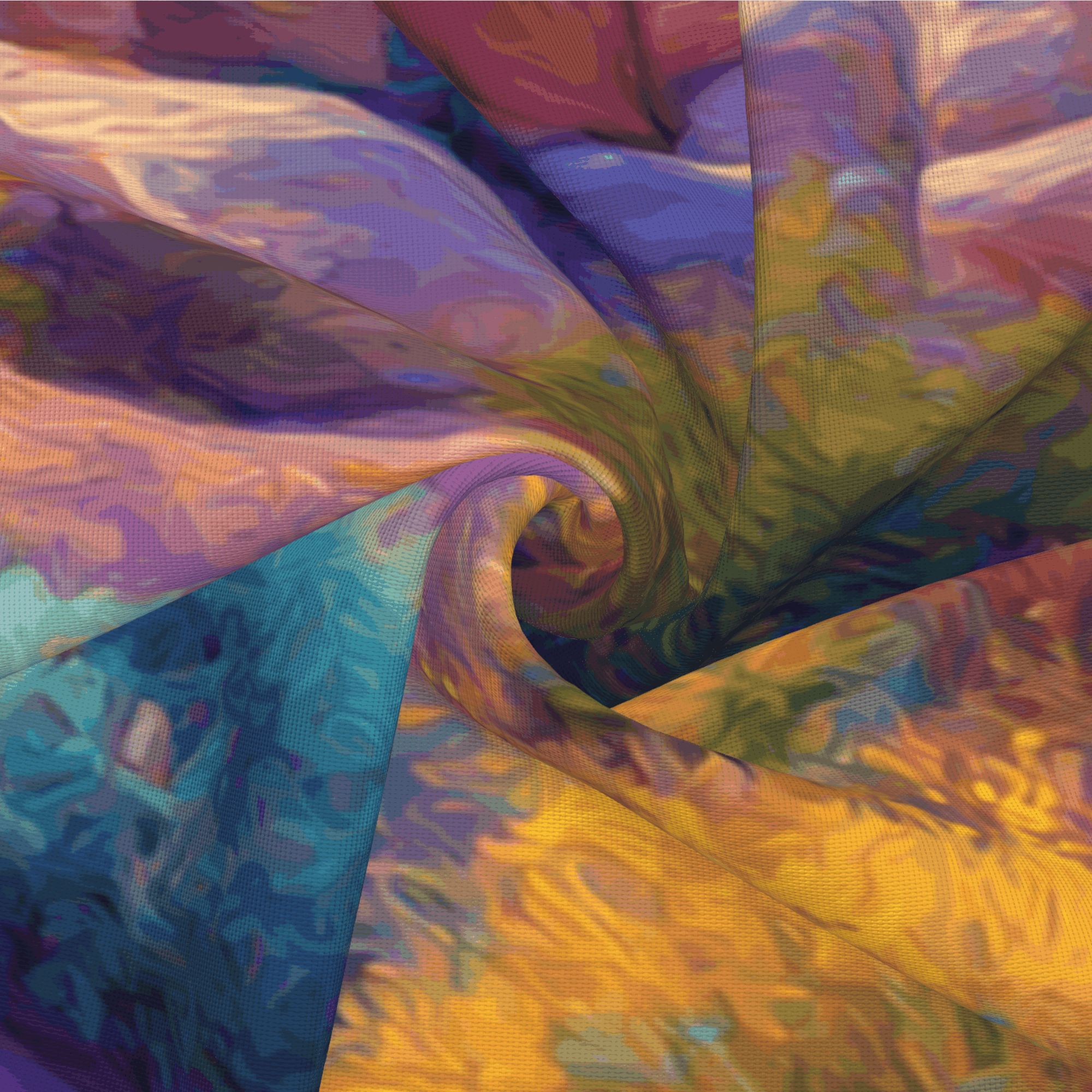 "Colorful Desert" Creative Throw Pillow | Vibrant Natural Desert Landscape Illustration, Oversized